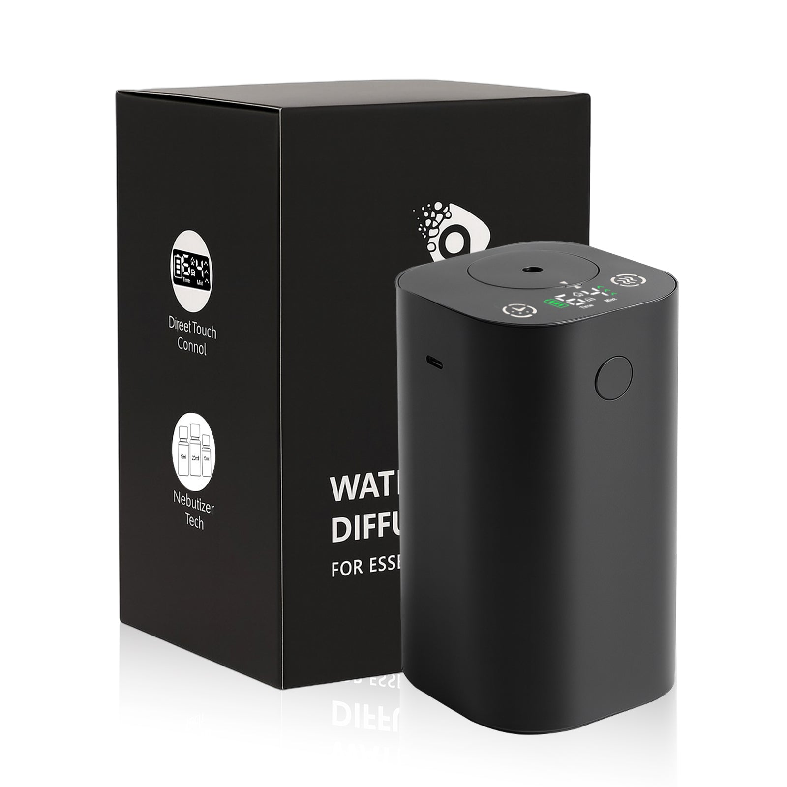 Waterless Diffuser for Essential Oil Rechargeable Scent Diffuser - Black