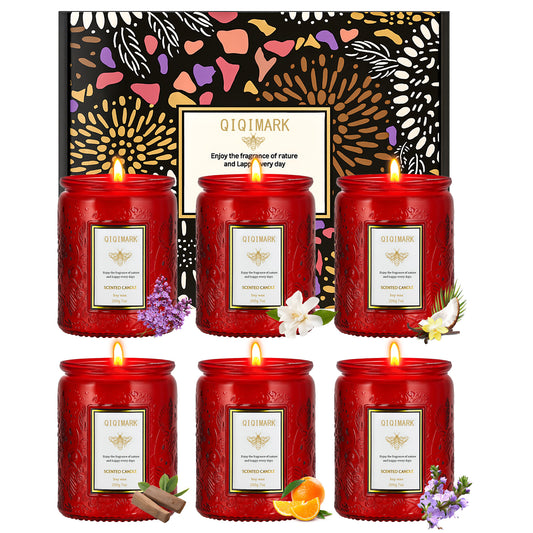 6 Pack Natural Soy Wax Jar Candles 5.7 Pounds