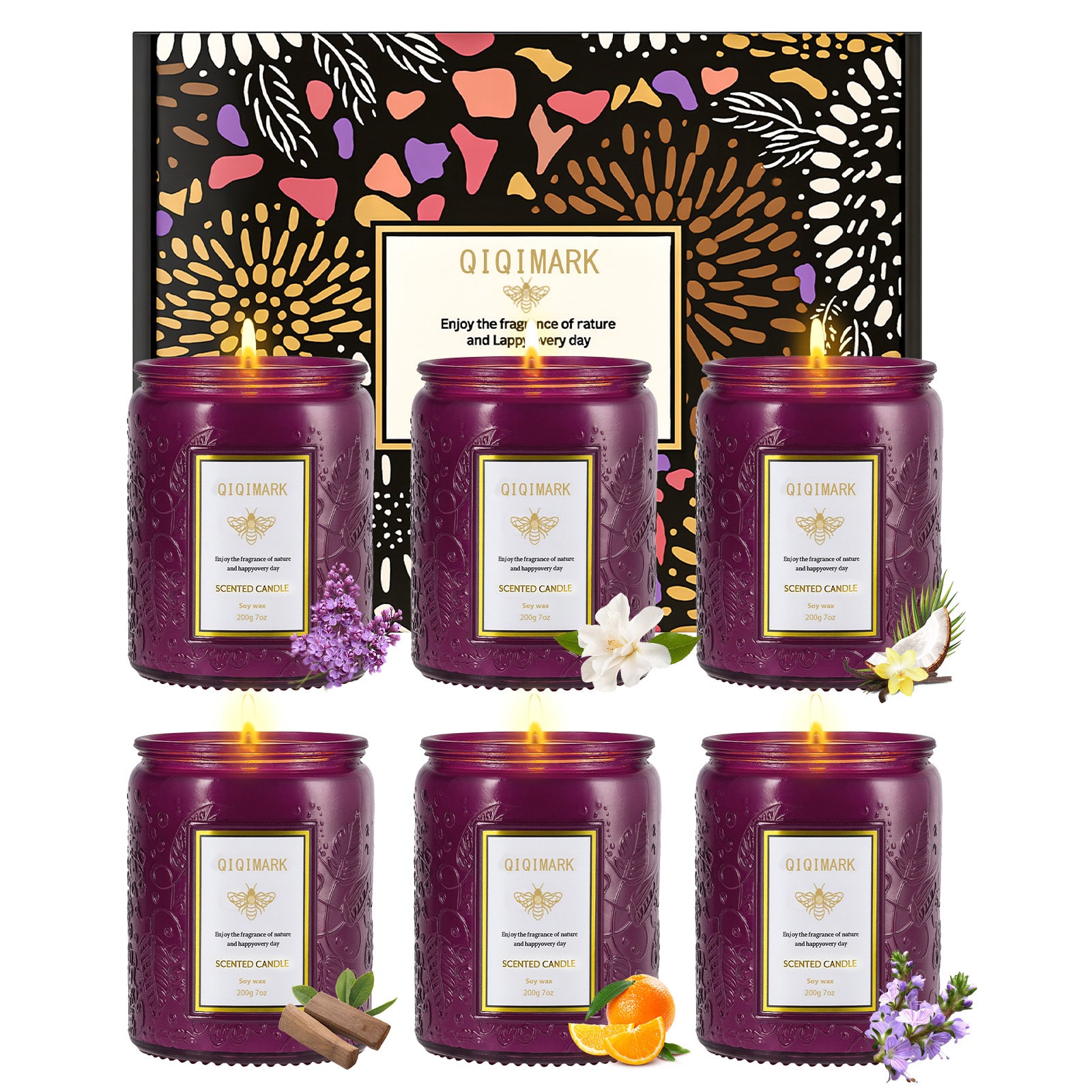 6 Pack Candles for Home Scented 5.7 Pounds