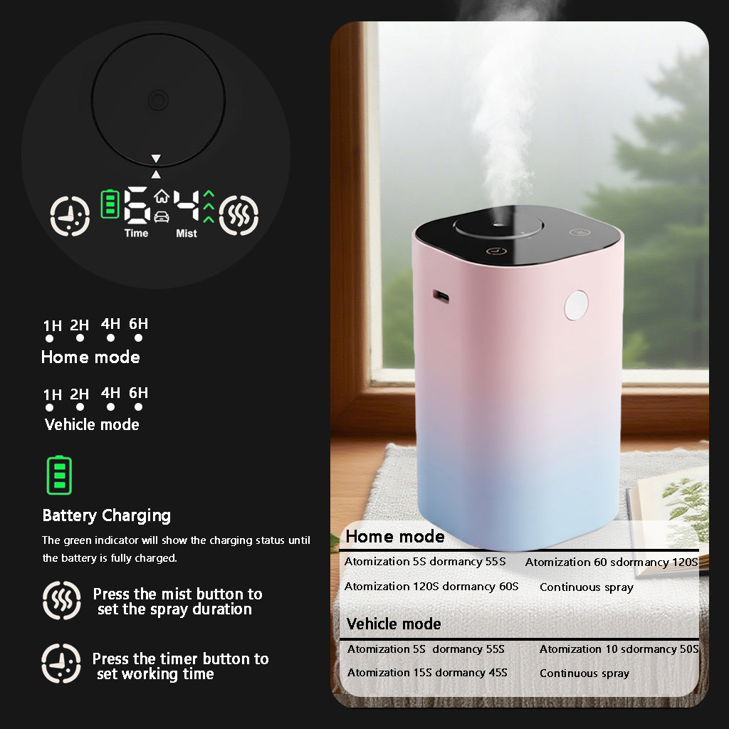 Waterless Diffuser for Essential Oil Rechargeable Scent Diffuser - Pink