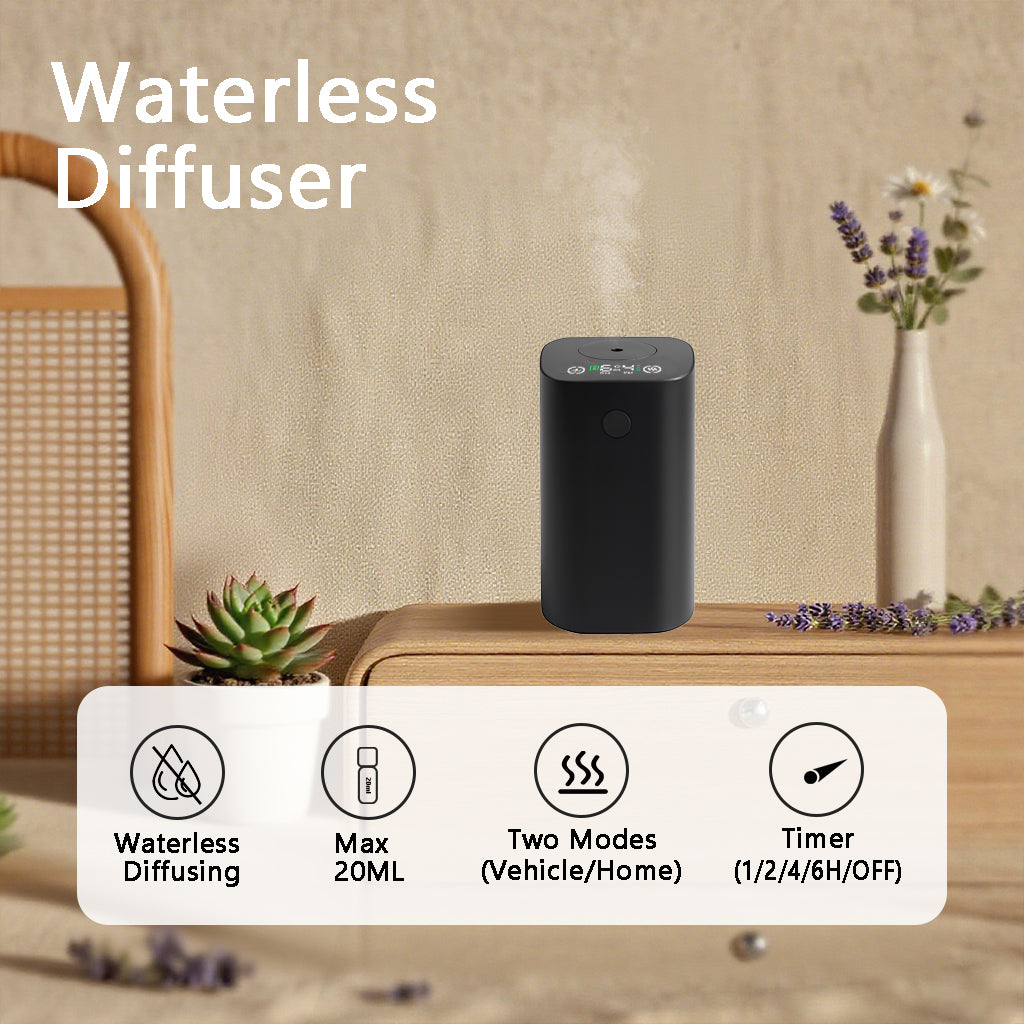 Waterless Diffuser for Essential Oil Rechargeable Scent Diffuser - Black