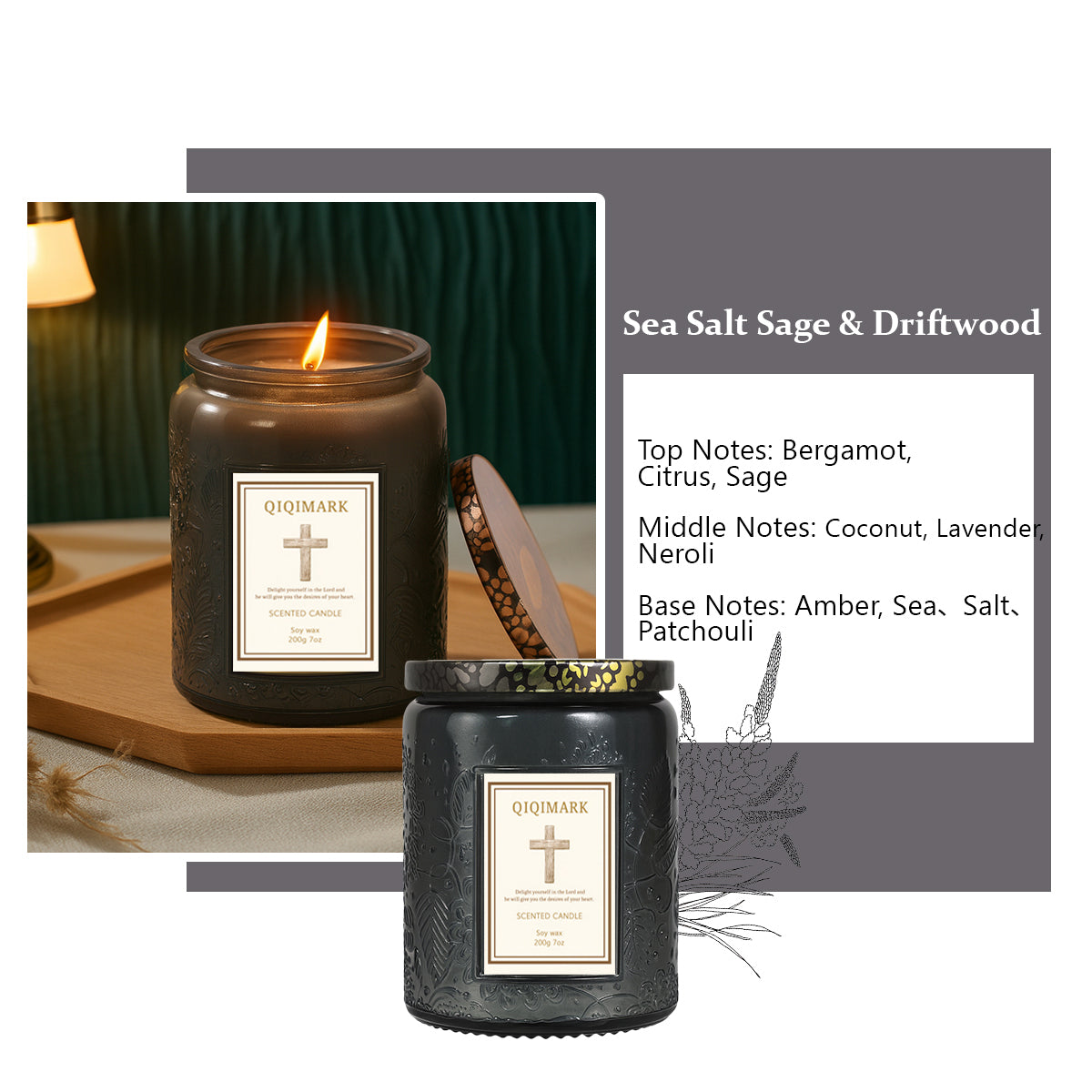 Candles for Home Scented - 7oz Blue