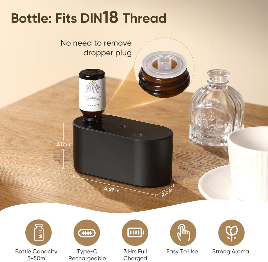 Waterless Diffuser for Home Essential Oil Diffuser - Blak