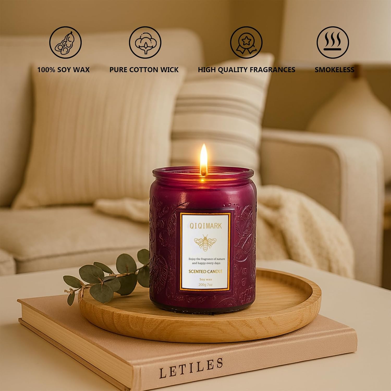 6 Pack Candles for Home Scented 5.7 Pounds