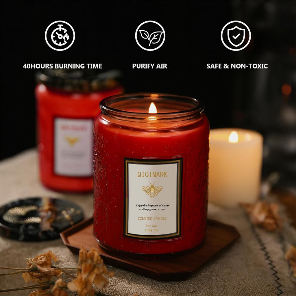 6 Pack Natural Soy Wax Jar Candles 5.7 Pounds