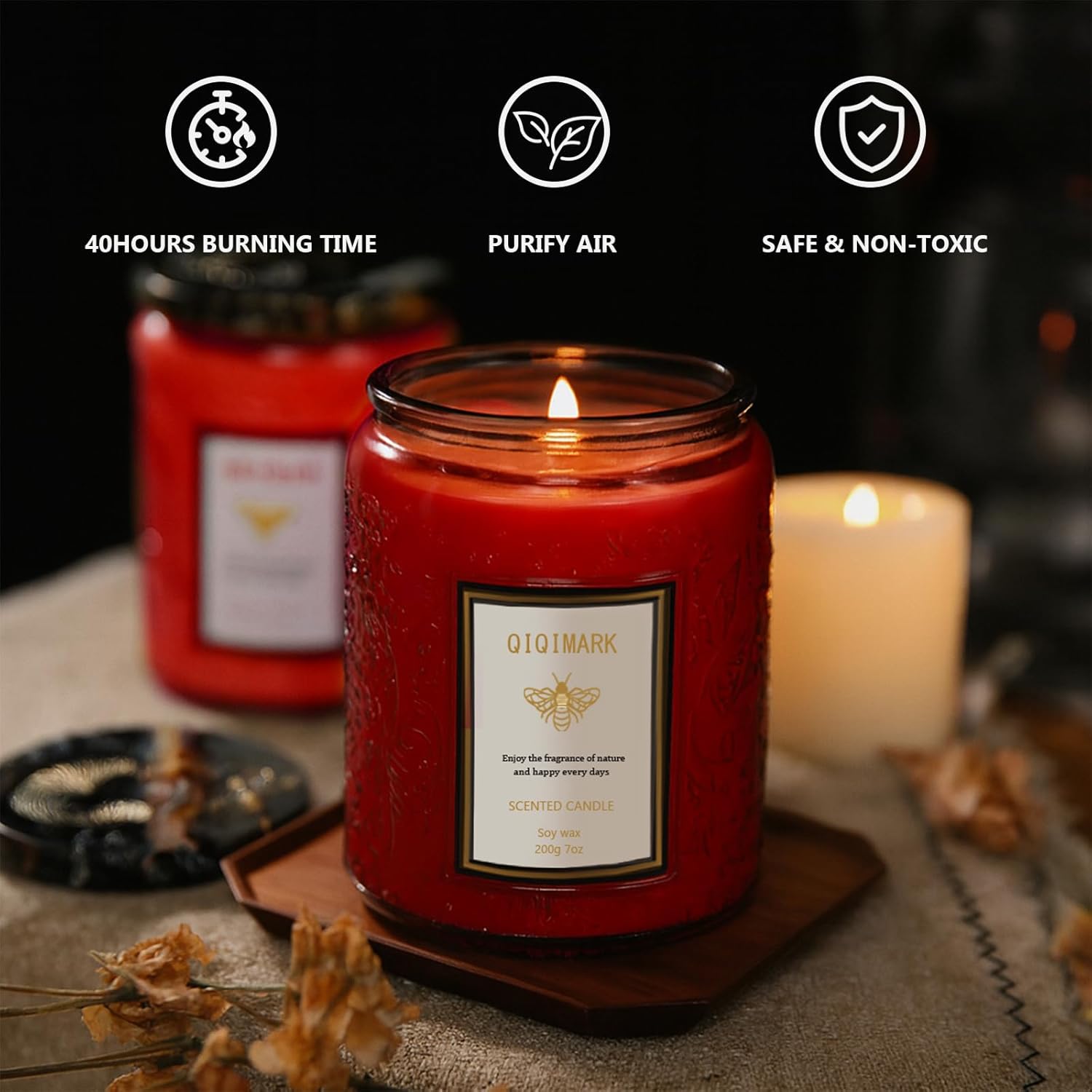 6 Pack Natural Soy Wax Jar Candles 5.7 Pounds