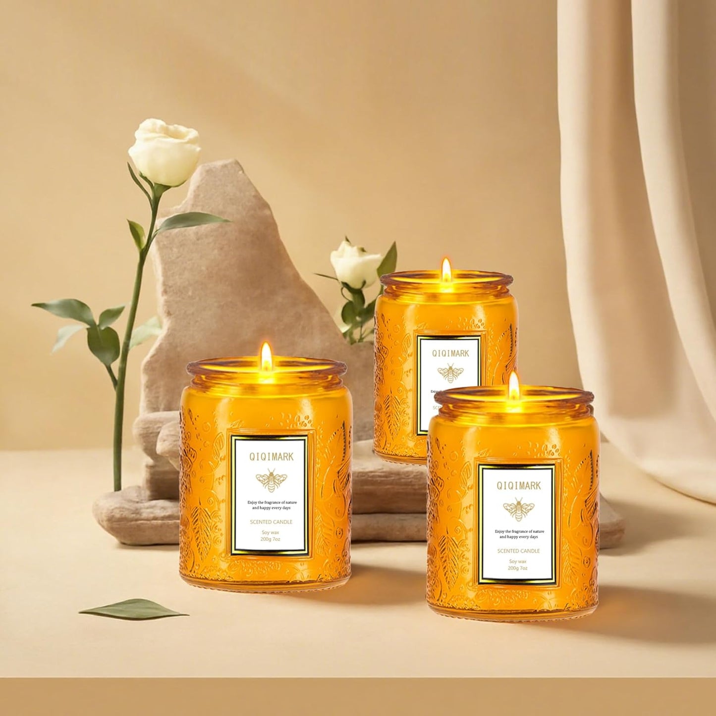 6 Pack Candles for Home Scented 42 oz (Orange)