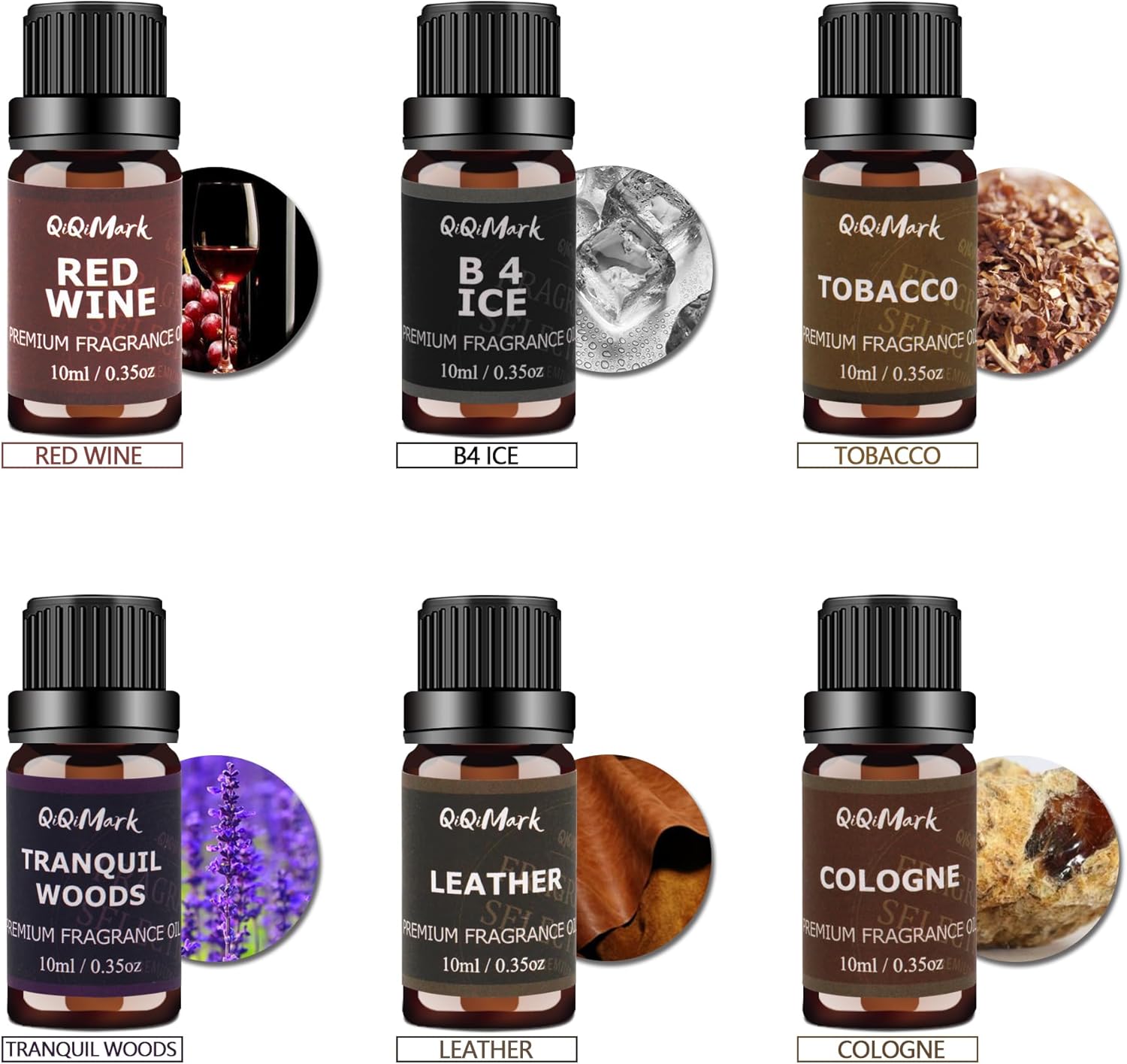 6pcs Men Fragrance Oil for Diffuser 6x10ml