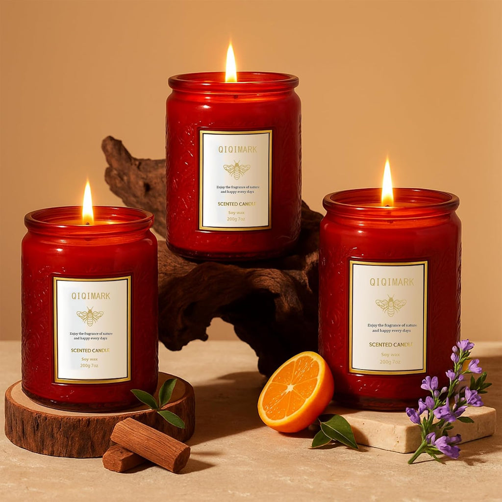 6 Pack Natural Soy Wax Jar Candles 5.7 Pounds