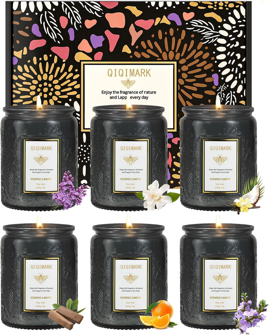 6 Pack Candles for Home Scented 5.7 Pounds