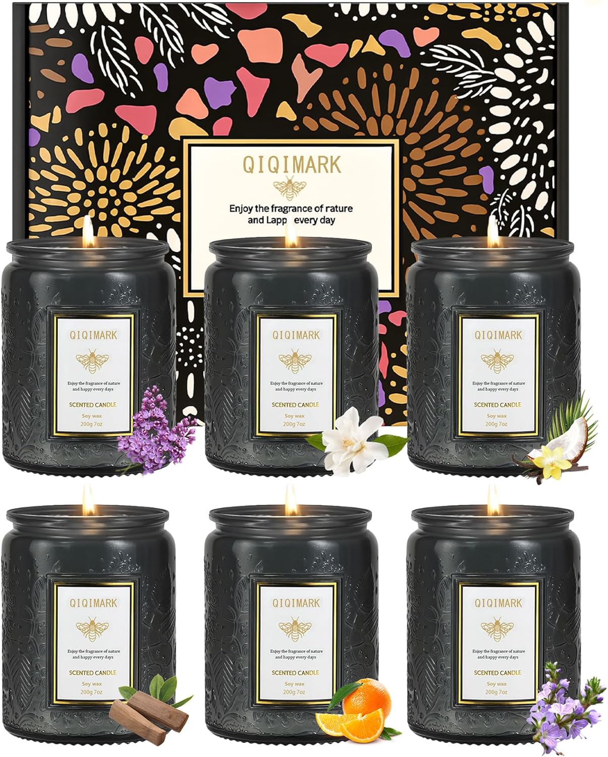 6 Pack Candles for Home Scented 5.7 Pounds