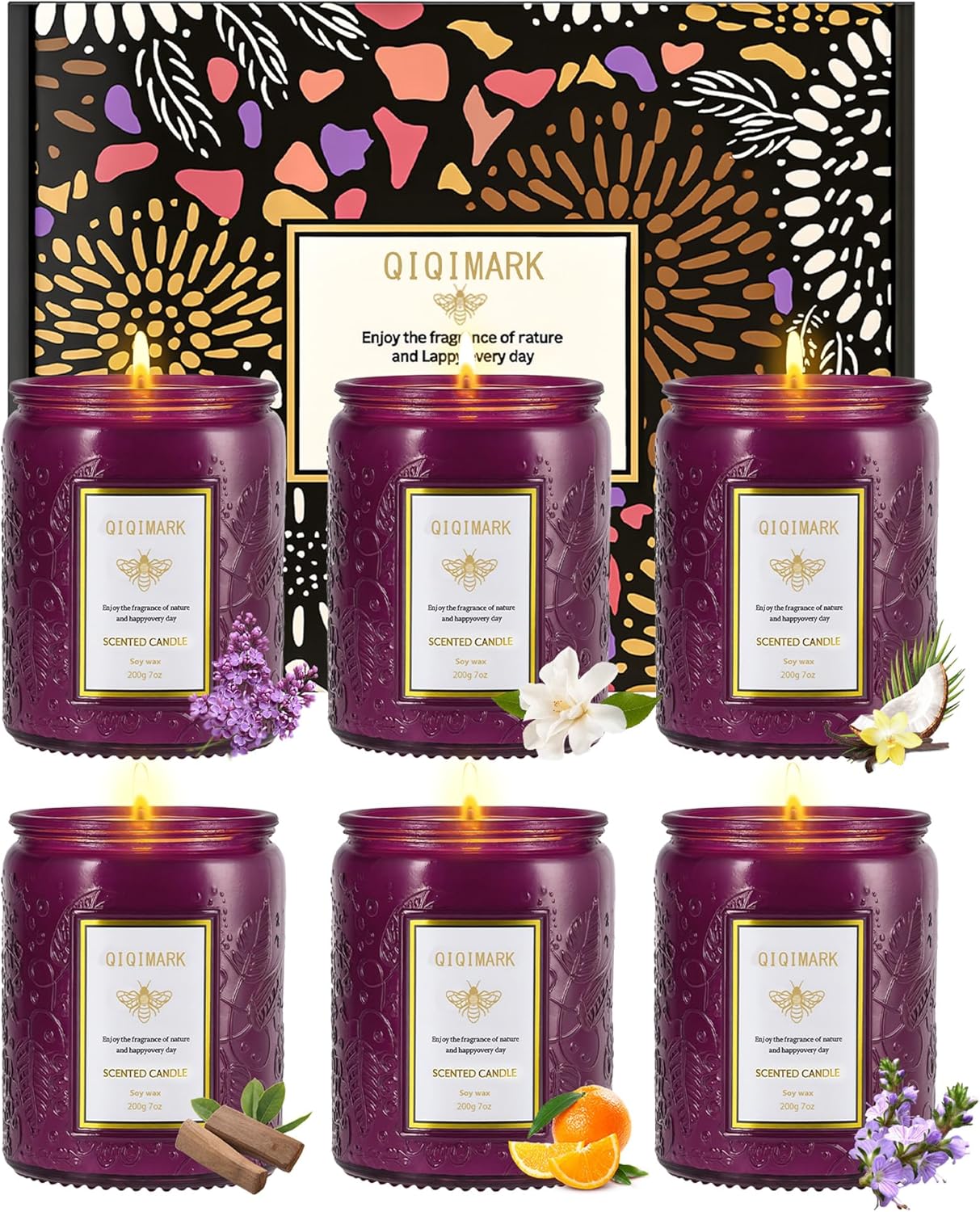 6 Pack Candles for Home Scented 5.7 Pounds