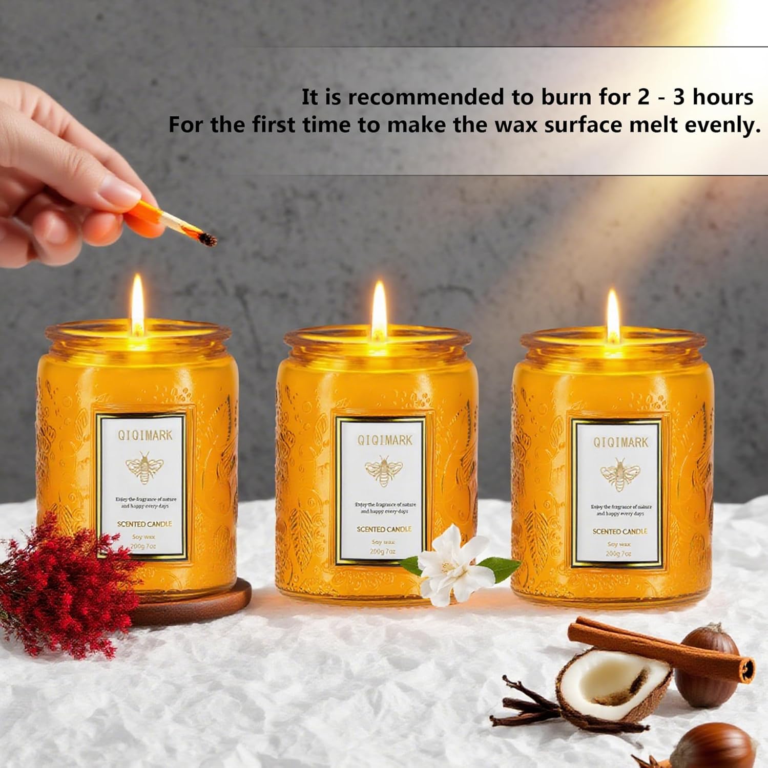 6 Pack Candles for Home Scented 42 oz (Orange)