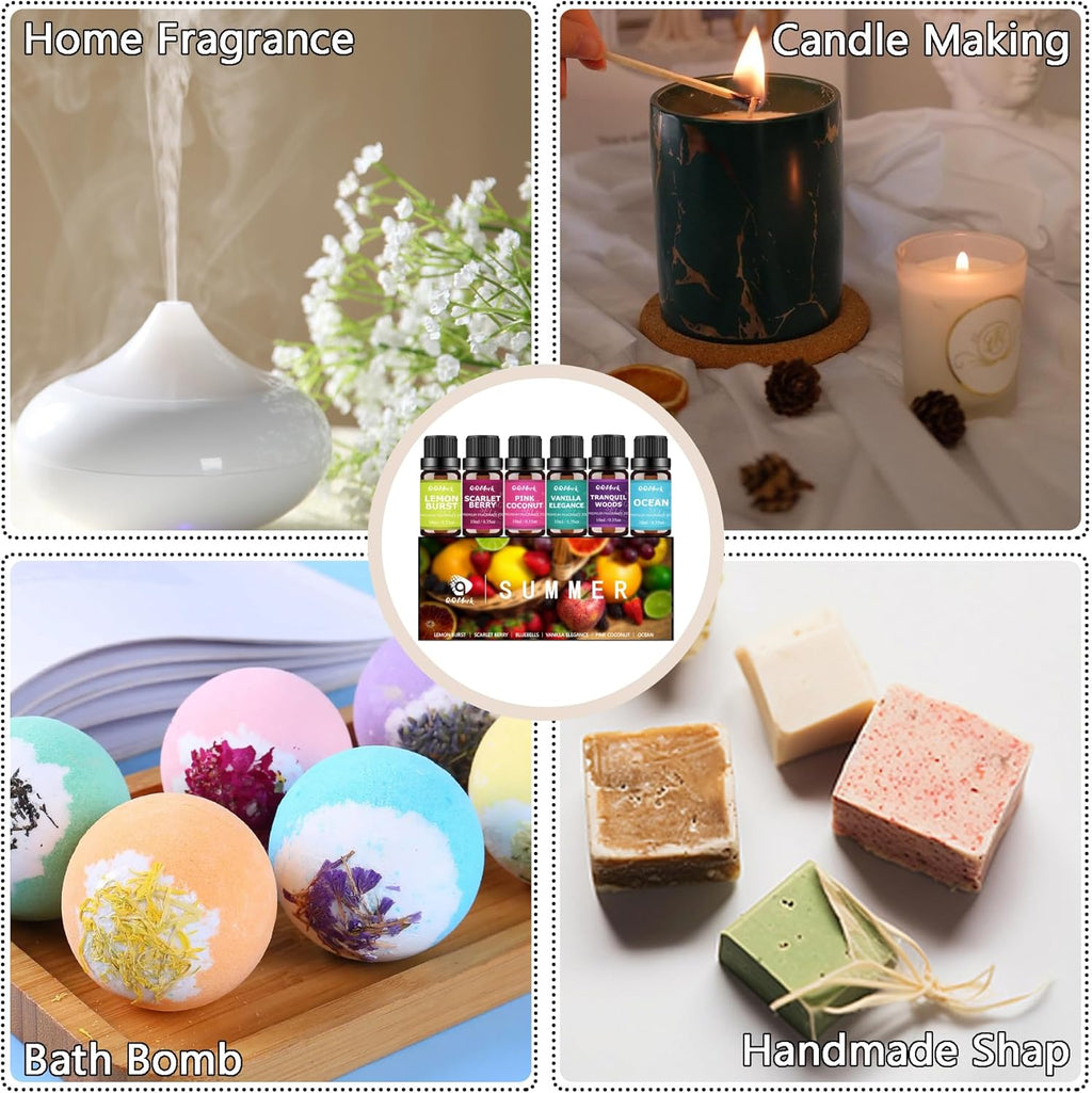 6pcs Summer Essential Oil Set, 6x10ml