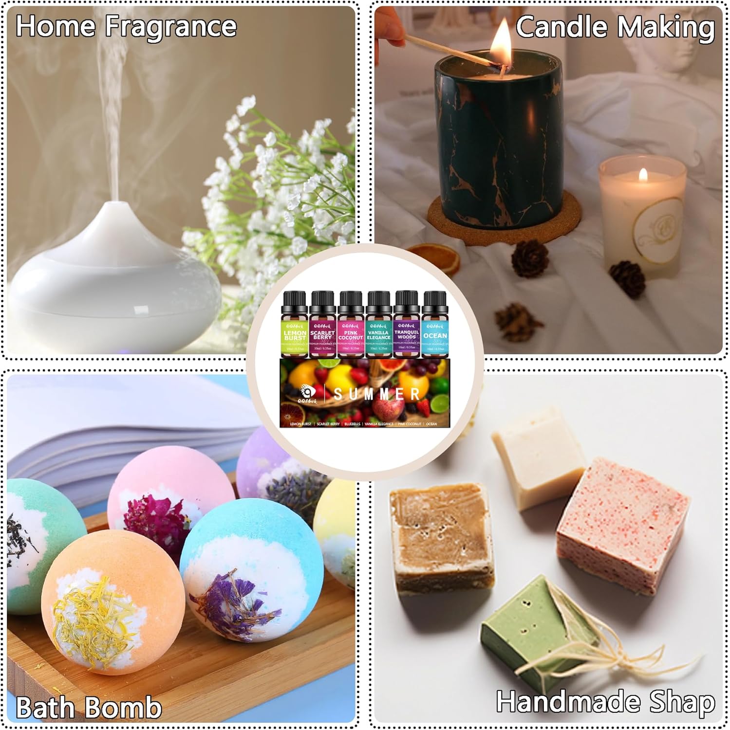 6pcs Summer Essential Oil Set, 6x10ml