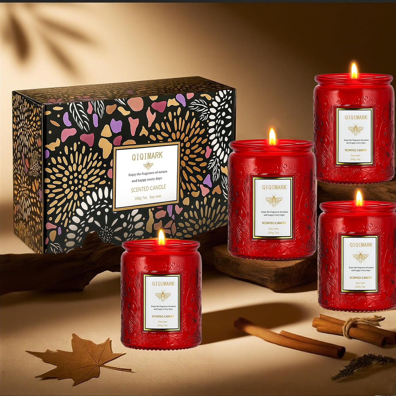 6 Pack Natural Soy Wax Jar Candles 5.7 Pounds