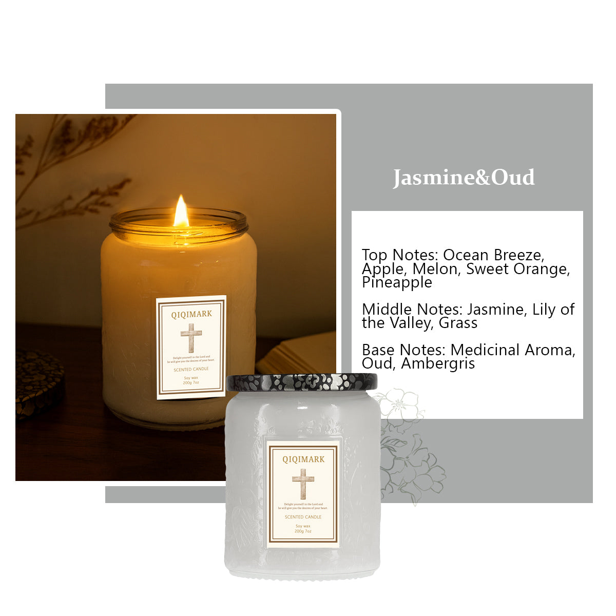 Candles for Home Scented - 7oz White